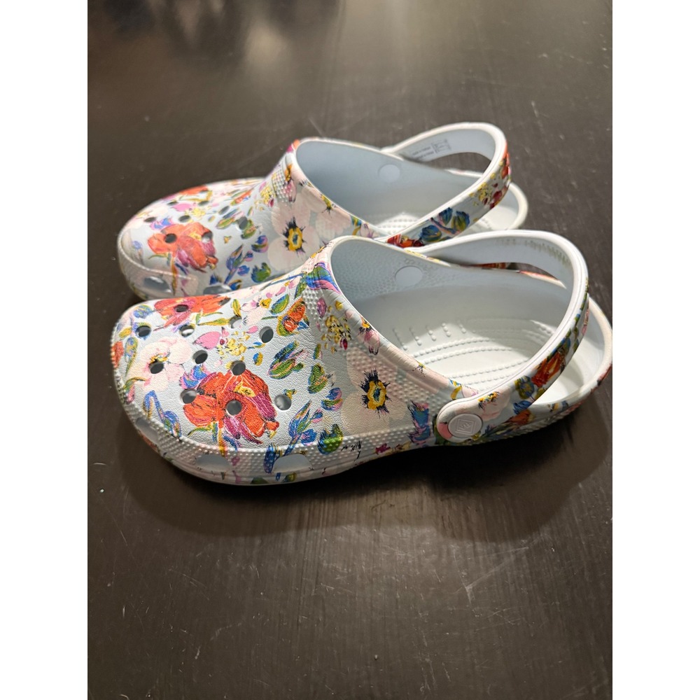 Crocs Classic Clogs Floral Multi Color Botanical Print Women 9 Men 7